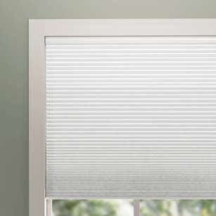 White motorized honeycomb blinds