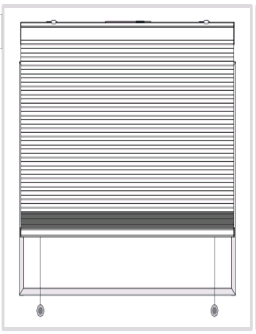 Drawing of cable guided blind illustration